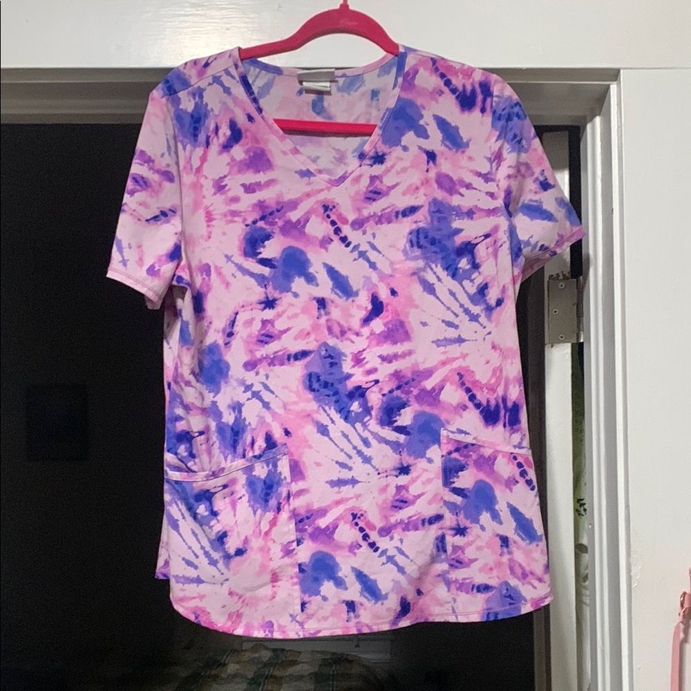 Vibrant Pink and Purple Tie-Dye Short Sleeve Tee